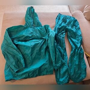 Vintage Rainfair Waterproof Protective Raincoat & Pants Set Adult Size Large